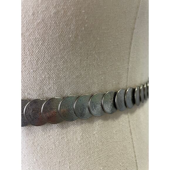 Vintage Coin Concho Belt Stretch Large Buckle Silver Art Deco main image 4